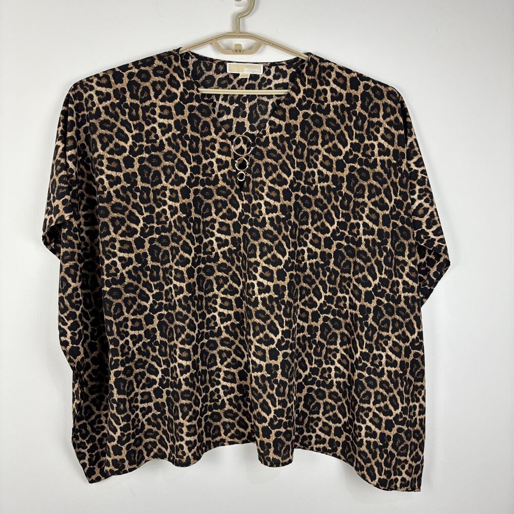 Michael Michael Kors Kaftan Coverup 2X flowy leopard resort beach vacation